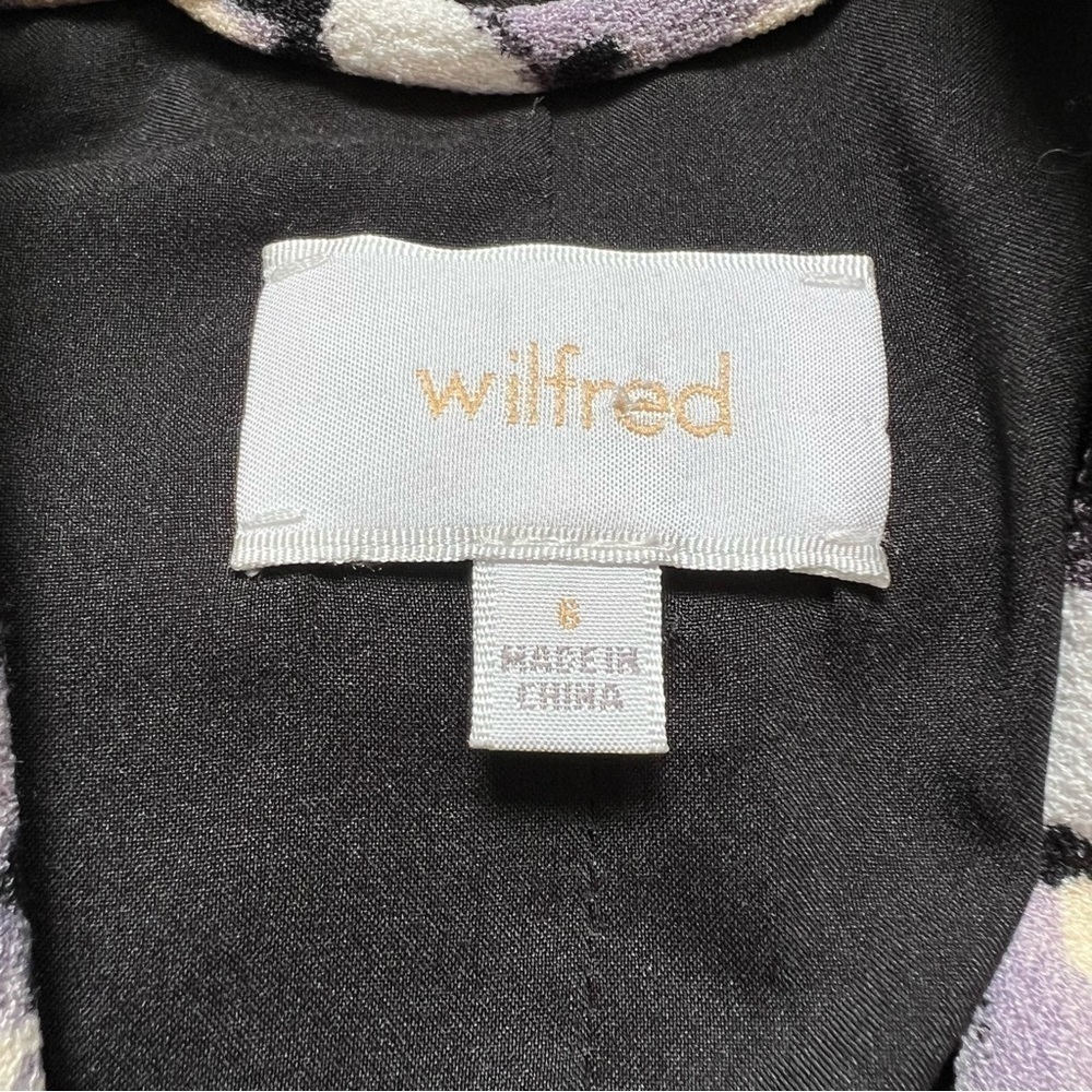 Aritzia Wilfred Black White Floral Montesson Moto Crepe Jacket - Sz 6 - Picture 11 of 16